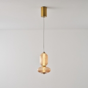 Imagine Lumină suspendată din sticlă și metal LED 10W 800Lm 3000K 220X430X1450mm TRIAC Dimming Transparent Arte Illumina Verena