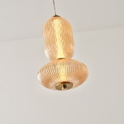 Imagine Lumină suspendată din sticlă și metal LED 10W 800Lm 3000K 220X430X1450mm TRIAC Dimming Transparent Arte Illumina Verena