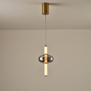 Imagine Lumină suspendată din sticlă-metal-ceramică LED 12W 960Lm 3000K 190X380X1450mm TRIAC Dimming Transparent Arte Illumina Verena