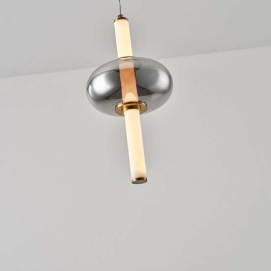 Imagine Lumină suspendată din sticlă-metal-ceramică LED 12W 960Lm 3000K 190X380X1450mm TRIAC Dimming Transparent Arte Illumina Verena