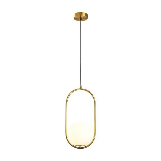 Imagine Lampa suspendată metal-sticlă cu un singur corp 1XE27 Max 15W 210X1900mm Aur Arte Illumina Orba