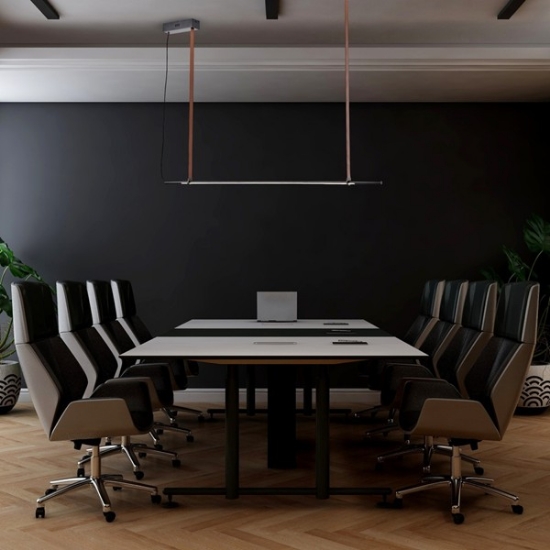 Imagine Lumină suspendată metal-încălțată LED 25W 1750Lm 3000K 1400X60X1200mm negru Arte Illumina Linea