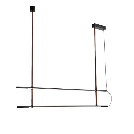 Imagine Lampa suspendată metal-întreținut LED 45W 3150Lm 3000K 1400X60X1200mm neagră Arte Illumina Linea