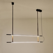 Imagine Lampa suspendată metal-întreținut LED 45W 3150Lm 3000K 1400X60X1200mm neagră Arte Illumina Linea