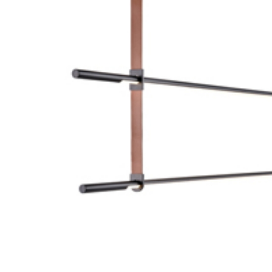 Imagine Lampa suspendată metal-întreținut LED 45W 3150Lm 3000K 1400X60X1200mm neagră Arte Illumina Linea