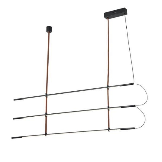 Imagine Lampa suspendată metal-ulei LED 75W 5250Lm 3000K 1400X60X1200mm neagră Arte Illumina Linea