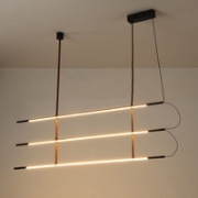 Imagine Lampa suspendată metal-ulei LED 75W 5250Lm 3000K 1400X60X1200mm neagră Arte Illumina Linea