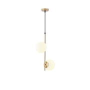 Imagine Lampa suspendată metal-sticlă 2 lumini 2x27 max 15W 320X150X1550mm alb-bronz Arte Illumina Orba
