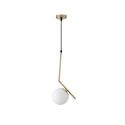 Imagine Lumină suspendată metal-sticlă cu un singur corp 1XE27 max 15W 220X150X1460mm alb-bronz Arte Illumina Orba