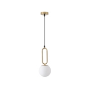 Imagine Lumină suspendată metal-sticlă unică 1XE27 max 15W 150X150X1570mm alb-bronz Arte Illumina Orba