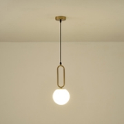 Imagine Lumină suspendată metal-sticlă unică 1XE27 max 15W 150X150X1570mm alb-bronz Arte Illumina Orba