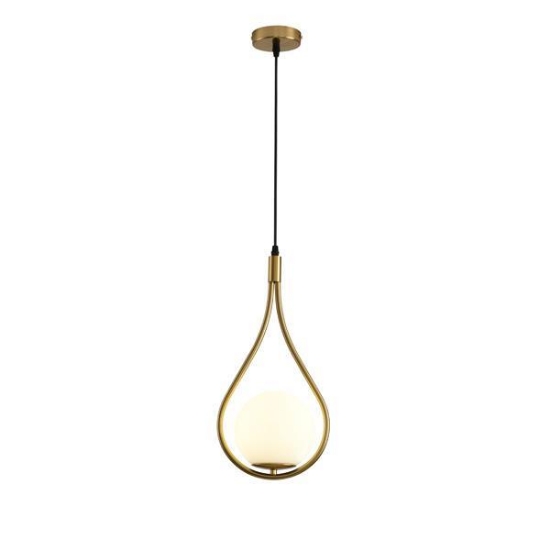 Imagine Lumină suspendată metal-sticlă unică 1XE27 max 15W 210X150X1490mm alb-bronz Arte Illumina Orba