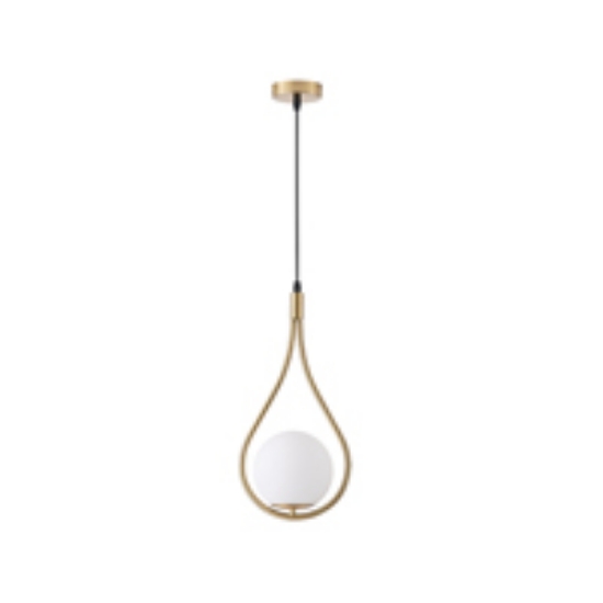 Imagine Lumină suspendată metal-sticlă unică 1XE27 max 15W 210X150X1490mm alb-bronz Arte Illumina Orba