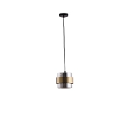 Imagine Lumină suspendată metal-sticlă cu un singur corp de iluminat 1XE27 Max 15W Ø180X1205mm Negru-Auriu Arte Illumina Reliac