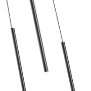 Imagine Lumină suspendată din aluminiu-metal-acril 3 lumini LED 6W 420Lm 3000K 300X2100mm negru Arte Illumina Cascade