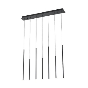 Imagine Lustră din aluminiu-metal-acrilic 7 lumini LED 14W 980Lm 3000K 940X130X2100mm neagră Arte Illumina Cascade