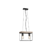 Imagine Lumină suspendată din lemn și metal 2 lumini 2X27 MAX 15W 300X125X1230mm negru-maro Arte Illumina Multipla