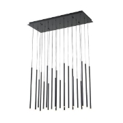Imagine Lumină suspendată din aluminiu-metal-acrilic 21light LED 42W 2940Lm 3000K 940X400X2100mm neagră Arte Illumina Cascade