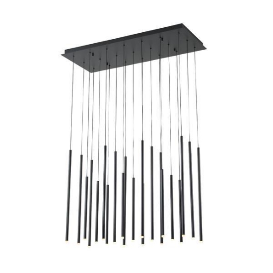 Imagine Lumină suspendată din aluminiu-metal-acrilic 21light LED 42W 2940Lm 3000K 940X400X2100mm neagră Arte Illumina Cascade