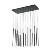 Imagine Lumină suspendată din aluminiu-metal-acrilic 21light LED 42W 2940Lm 3000K 940X400X2100mm neagră Arte Illumina Cascade