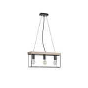 Imagine Lustră din lemn și metal 3 lumini 3xE27 Max 15W 480x125x1230mm negru-maro Arte Illumina Multipla
