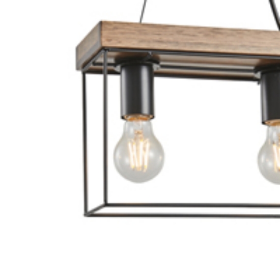 Imagine Lustră din lemn și metal 3 lumini 3xE27 Max 15W 480x125x1230mm negru-maro Arte Illumina Multipla
