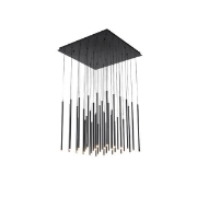 Imagine Lampa suspendată din aluminiu-metal-acrilic 36light LED 65W 4550Lm 3000K 800X2100mm neagră Arte Illumina Cascade