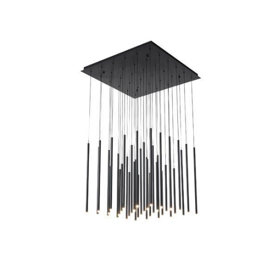 Imagine Lampa suspendată din aluminiu-metal-acrilic 36light LED 65W 4550Lm 3000K 800X2100mm neagră Arte Illumina Cascade