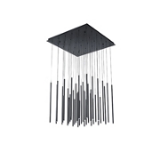 Imagine Lampa suspendată din aluminiu-metal-acrilic 36light LED 65W 4550Lm 3000K 800X2100mm neagră Arte Illumina Cascade