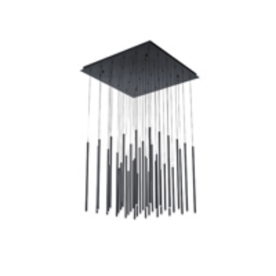 Imagine Lampa suspendată din aluminiu-metal-acrilic 36light LED 65W 4550Lm 3000K 800X2100mm neagră Arte Illumina Cascade