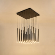 Imagine Lampa suspendată din aluminiu-metal-acrilic 36light LED 65W 4550Lm 3000K 800X2100mm neagră Arte Illumina Cascade