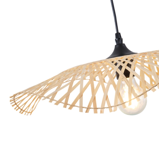 Imagine Lampa suspendată bamboo single light 1xE27 max 15W Ø475x1160mm crem Arte Illumina Crossline