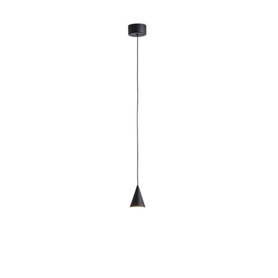 Imagine Lumină suspendată din aluminiu-metal-acrilic LED 5W 350Lm 3000K 80X1200mm neagră Arte Illumina Campanelle