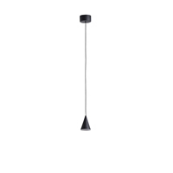 Imagine Lumină suspendată din aluminiu-metal-acrilic LED 5W 350Lm 3000K 80X1200mm neagră Arte Illumina Campanelle