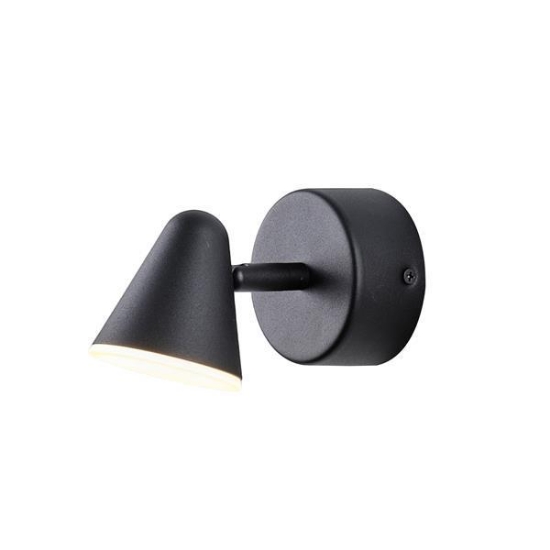 Imagine Aplica de perete din aluminiu-metal-acril LED 5W 350Lm 3000K 80X135mm neagră Arte Illumina Campanelle
