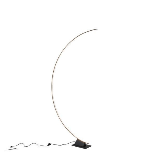 Imagine Lampă de podea din aluminiu-metal-acril LED 45W 3150Lm 3000K 631X1950mm neagră Arte Illumina Media Luna