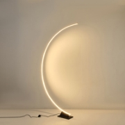 Imagine Lampă de podea din aluminiu-metal-acril LED 45W 3150Lm 3000K 631X1950mm neagră Arte Illumina Media Luna