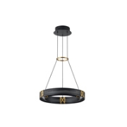 Imagine Lumină suspendată din aluminiu-metal-acrilic rotund LED 24W 1680Lm 3000K 420X1250mm negru-aurie Arte Illumina LUIS