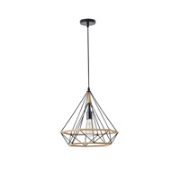 Imagine Lumină suspendată rope-metal single light 527 max 15W Ø380X1450mm negru-khaki Arte Illumina Flare