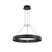 Imagine Lampa suspendată din aluminiu-metal-acrilic rotund LED 36W 2520Lm 3000K 620X1250mm negru-aurie Arte Illumina Luis