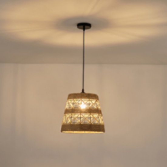 Imagine Lampa suspendată rope-metal unică HELIOS 15W D300X1350mm negru-khaki