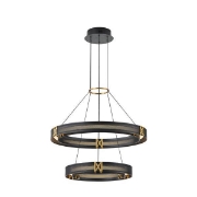 Imagine Lampa suspendată din aluminiu-metal-acrilic rotund LED 60W 4200Lm 3000K 620X1200mm negru-aurie Arte Illumina LUIS