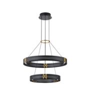 Imagine Lampa suspendată din aluminiu-metal-acrilic rotund LED 60W 4200Lm 3000K 620X1200mm negru-aurie Arte Illumina LUIS
