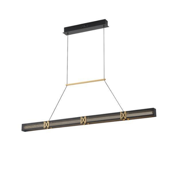 Imagine Lampa suspendată din aluminiu-metal-acril LED 25W 1750Lm 3000K 1200X1200mm negru-aurie Arte Illumina Luis
