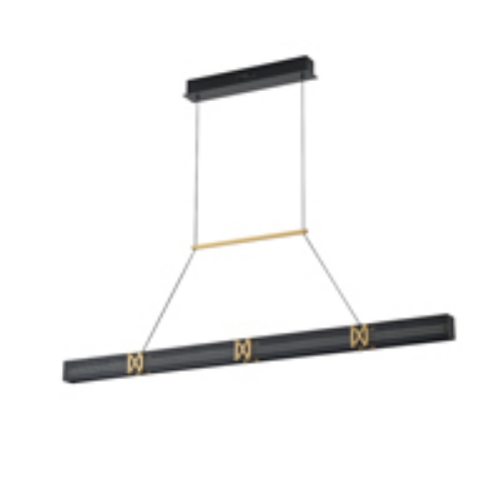 Imagine Lampa suspendată din aluminiu-metal-acril LED 25W 1750Lm 3000K 1200X1200mm negru-aurie Arte Illumina Luis