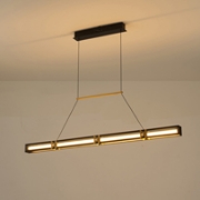 Imagine Lampa suspendată din aluminiu-metal-acril LED 25W 1750Lm 3000K 1200X1200mm negru-aurie Arte Illumina Luis