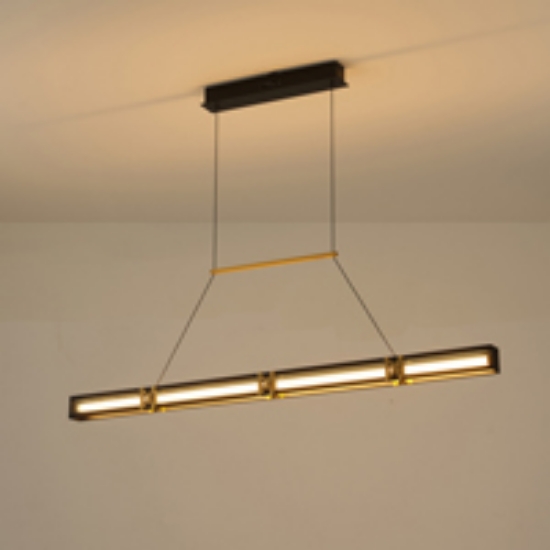 Imagine Lampa suspendată din aluminiu-metal-acril LED 25W 1750Lm 3000K 1200X1200mm negru-aurie Arte Illumina Luis
