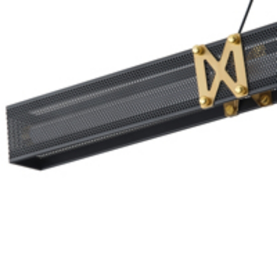 Imagine Lampa suspendată din aluminiu-metal-acril LED 25W 1750Lm 3000K 1200X1200mm negru-aurie Arte Illumina Luis
