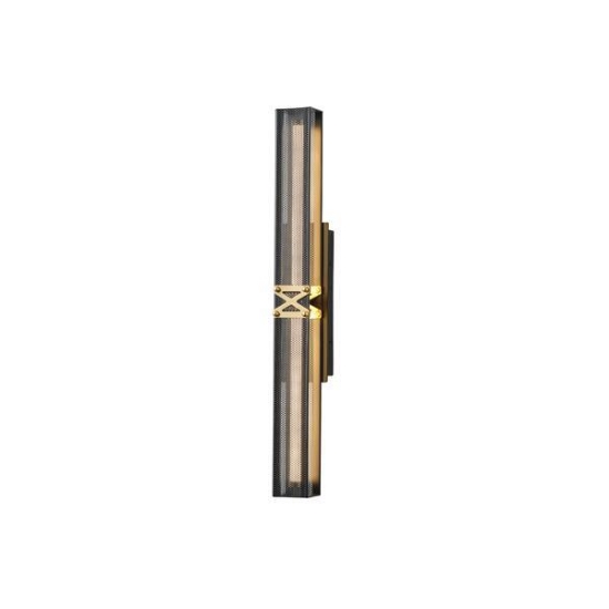 Imagine Aplicație LED din aluminiu-metal-acril 12W 840Lm 3000K 60X600mm negru-auriu Arte Illumina LUIS