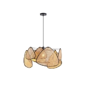 Imagine Lumină Suspendată Rattan Single Light 1XE27 Max 15W Ø575X1350mm Culoare Maro-Negru Arte Illumina KAI